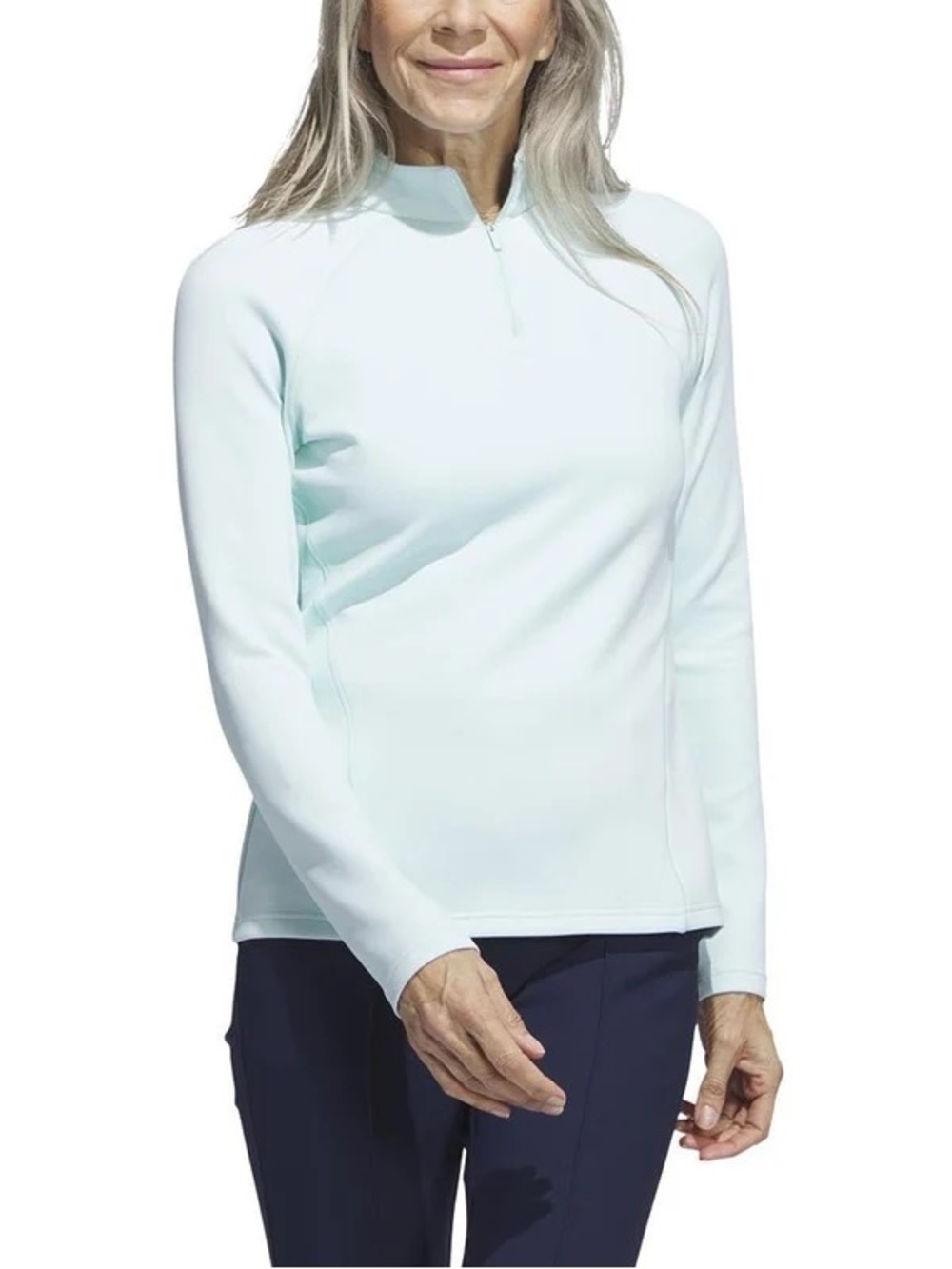 adidas Women's Mint Green Half-Zip Performance Pullover